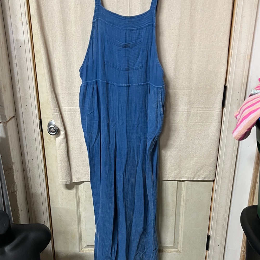 New In Blue Sleeveless Jumpsuit